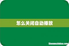 怎么关闭自动播放