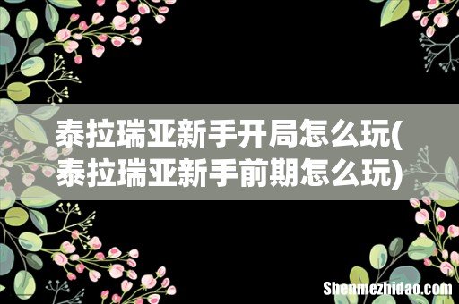 泰拉瑞亚新手前期怎么玩 泰拉瑞亚新手开局怎么玩
