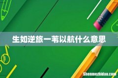 生如逆旅一苇以航什么意思