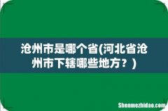 河北省沧州市下辖哪些地方？ 沧州市是哪个省