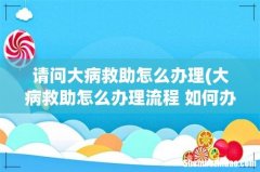 大病救助怎么办理流程 如何办理大病救助 请问大病救助怎么办理