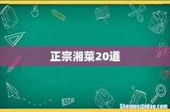 正宗湘菜20道