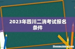2023年四川二消考试报名条件