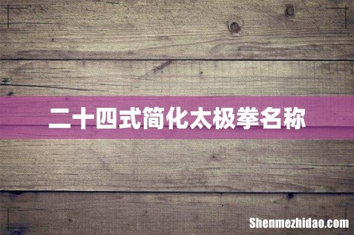 二十四式简化太极拳名称