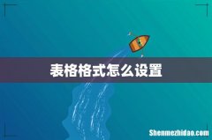 表格格式怎么设置
