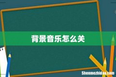 背景音乐怎么关