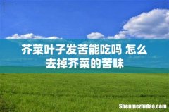 芥菜叶子发苦能吃吗 怎么去掉芥菜的苦味