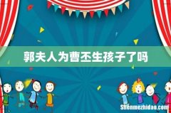 郭夫人为曹丕生孩子了吗