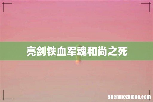 亮剑铁血军魂和尚之死