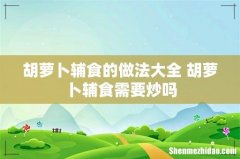 胡萝卜辅食的做法大全 胡萝卜辅食需要炒吗