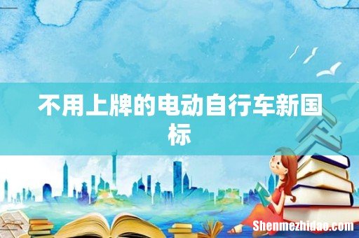 不用上牌的电动自行车新国标