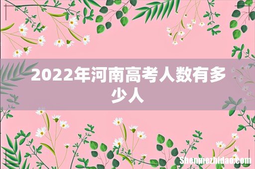 2022年河南高考人数有多少人