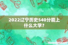 2022辽宁历史540分能上什么大学？