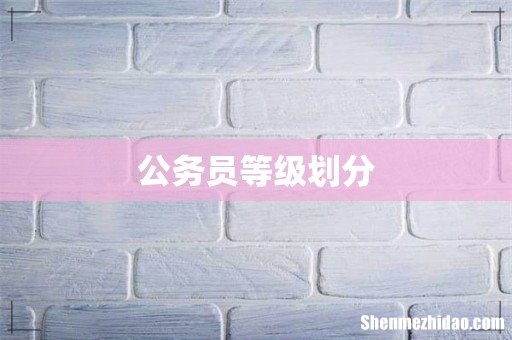 公务员等级划分