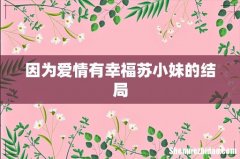 因为爱情有幸福苏小妹的结局
