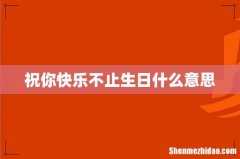 祝你快乐不止生日什么意思