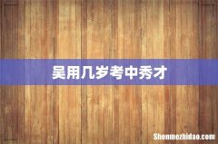 吴用几岁考中秀才