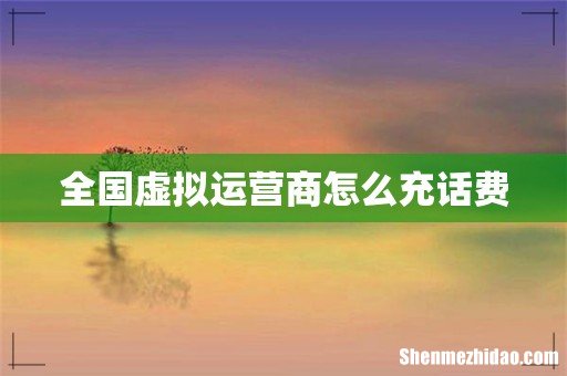 全国虚拟运营商怎么充话费