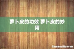 萝卜皮的功效 萝卜皮的妙用