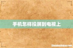 手机怎样投屏到电视上