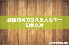 路遥知马力日久见人心下一句怎么对