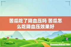 苦瓜吃了降血压吗 苦瓜怎么吃降血压效果好