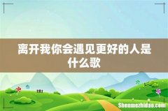 离开我你会遇见更好的人是什么歌