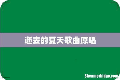 逝去的夏天歌曲原唱
