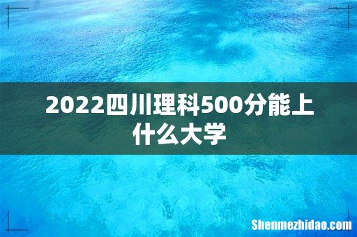 2022四川理科500分能上什么大学