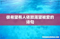 很希望有人依赖渴望被爱的诗句