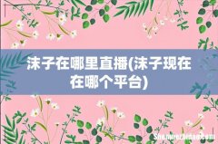 沫子现在在哪个平台 沫子在哪里直播