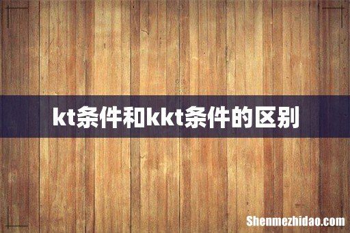 kt条件和kkt条件的区别