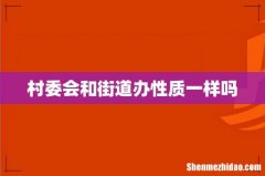 村委会和街道办性质一样吗