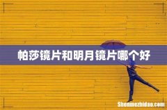 帕莎镜片和明月镜片哪个好