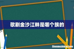歌剧金沙江畔是哪个族的