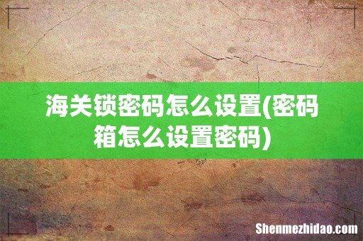 密码箱怎么设置密码 海关锁密码怎么设置