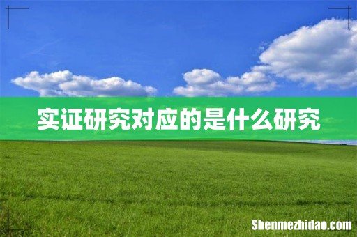 实证研究对应的是什么研究