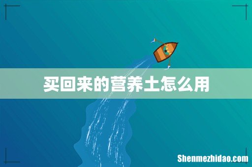 买回来的营养土怎么用