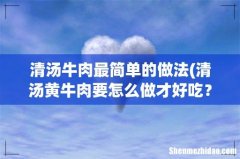 清汤黄牛肉要怎么做才好吃？ 清汤牛肉最简单的做法