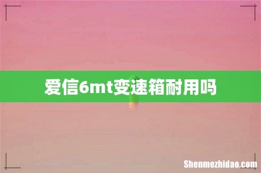 爱信6mt变速箱耐用吗