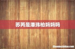 苏芮是潘玮柏妈妈吗