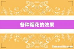 各种烟花的效果