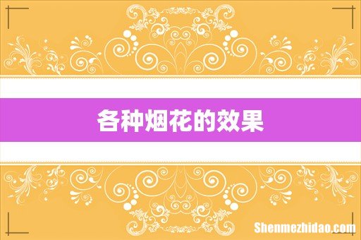 各种烟花的效果