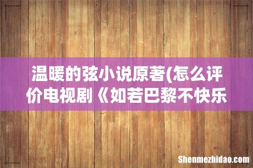 怎么评价电视剧《如若巴黎不快乐》? 温暖的弦小说原著