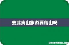 去武夷山旅游要爬山吗