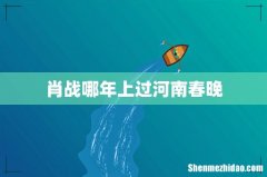 肖战哪年上过河南春晚