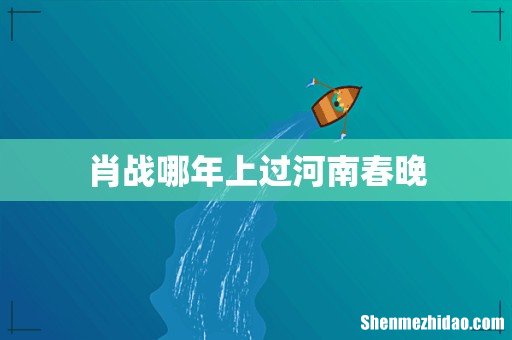 肖战哪年上过河南春晚