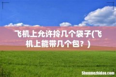 飞机上能带几个包？ 飞机上允许拎几个袋子