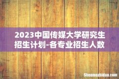 2023中国传媒大学研究生招生计划-各专业招生人数是多少