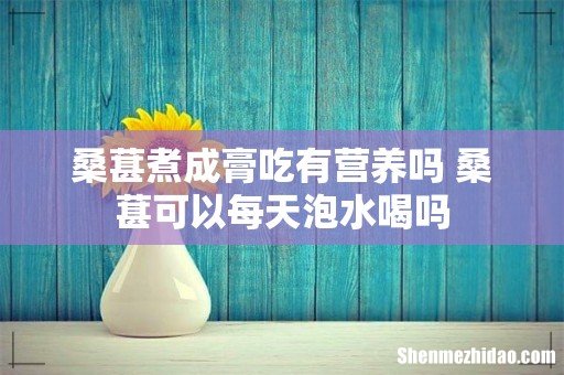 桑葚煮成膏吃有营养吗 桑葚可以每天泡水喝吗